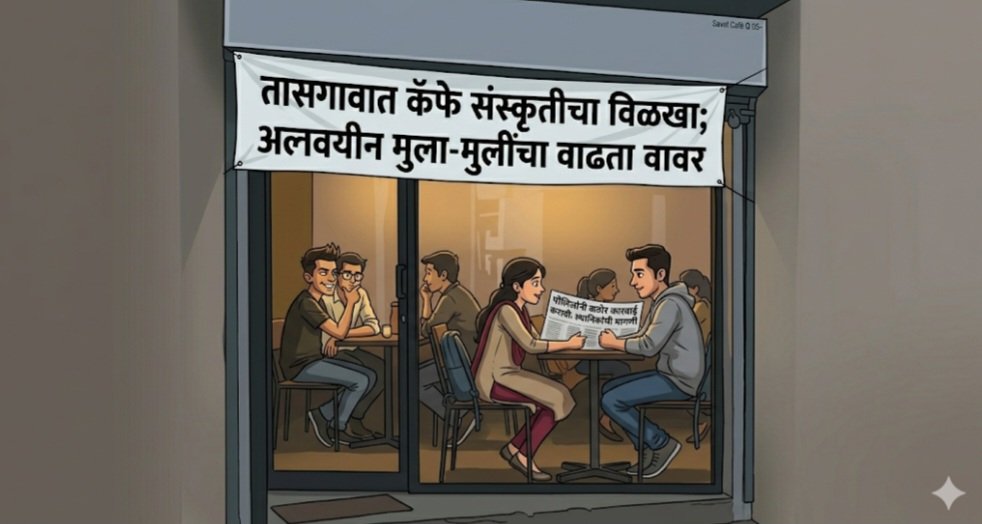तासगावात 'कॅफे संस्कृती'चा विळखा; अल्पवयीन मुला-मुलींच्या वाढत्या राबत्यामुळे नागरिकांत चिंतेचे वातावरण.