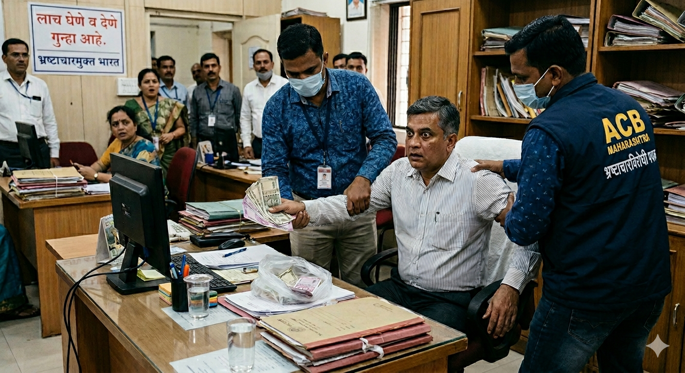  पंढरपूर तहसील कार्यालयातील महसूल सहाय्यक २ हजार रुपयांची लाच घेताना एसीबीच्या जाळ्यात