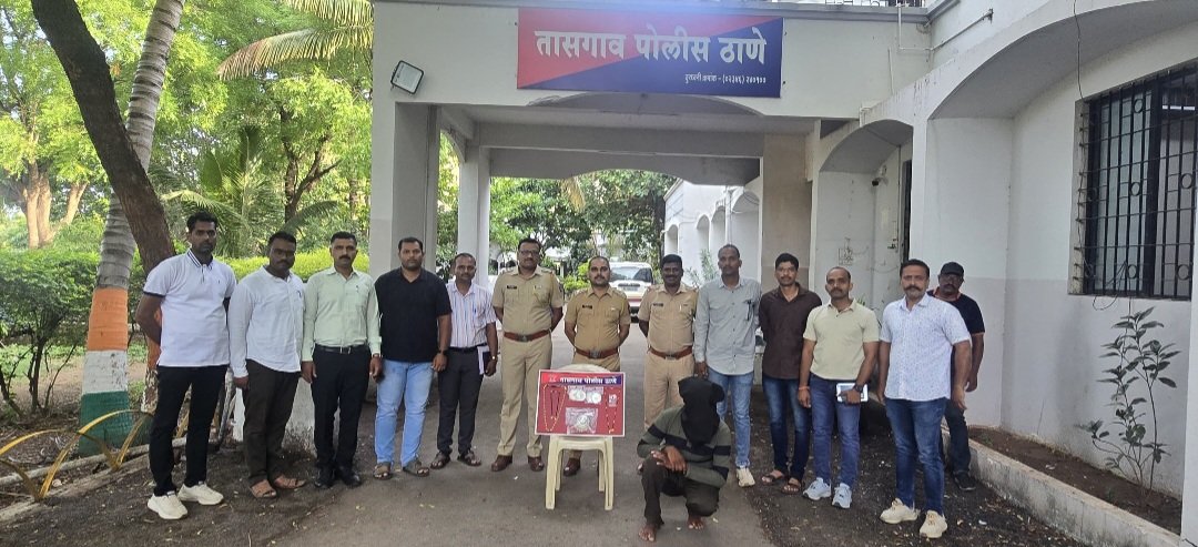 नागाव कवठे येथील मंदिरात चोरी करणाऱ्या टोळीचा तासगाव पोलिसांकडून पर्दाफाश ​फरार तिसऱ्या आरोपीला बेड्या : 